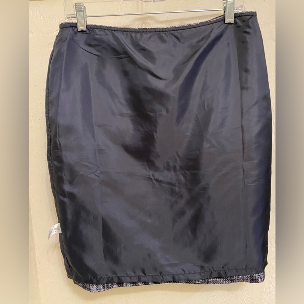 Talbots 10 Navy Tweed Lined Pencil Skirt - Picture 5 of 10